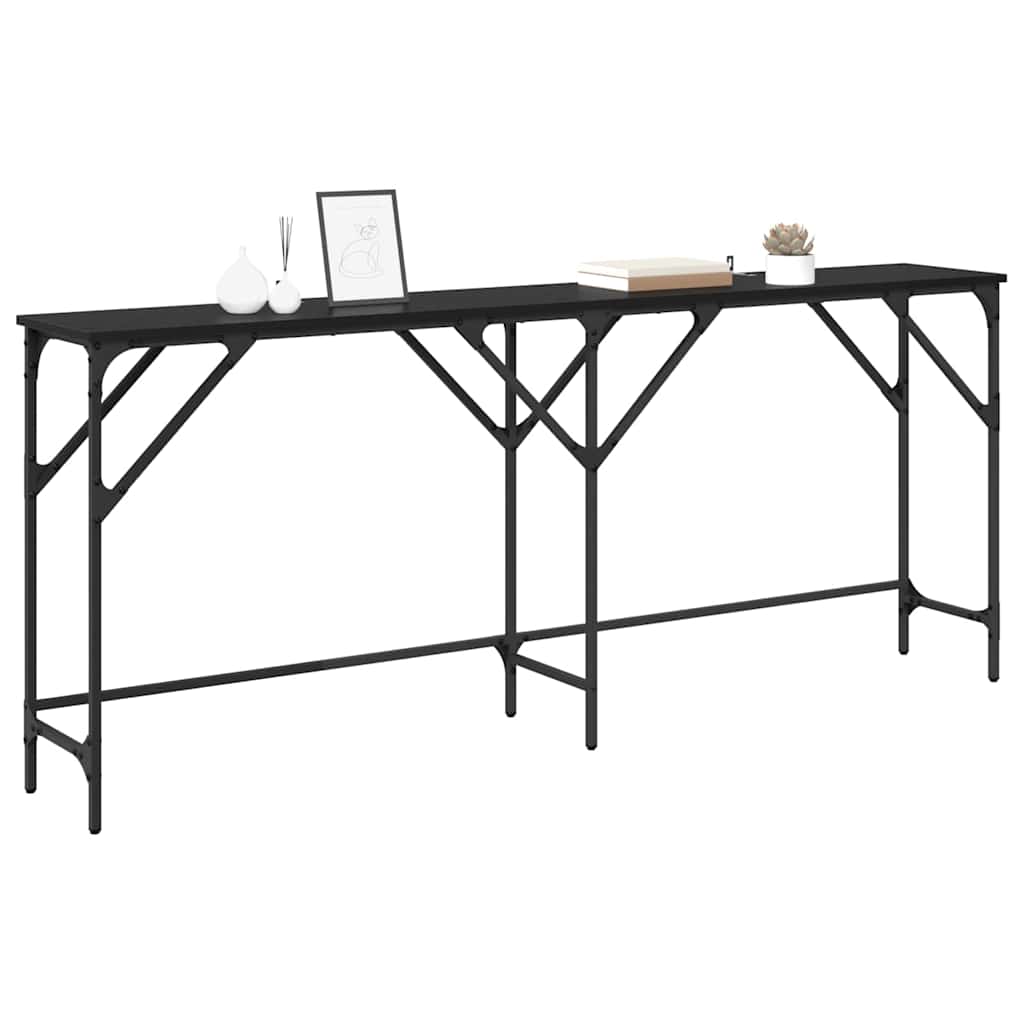 Masă de consolă Stejar negru 180 x 29 x 75 cm Lemn compozit GartenMobel Dekor