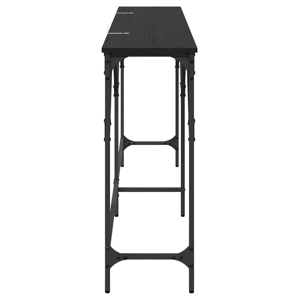 Masă de consolă Stejar negru 180 x 29 x 75 cm Lemn compozit GartenMobel Dekor