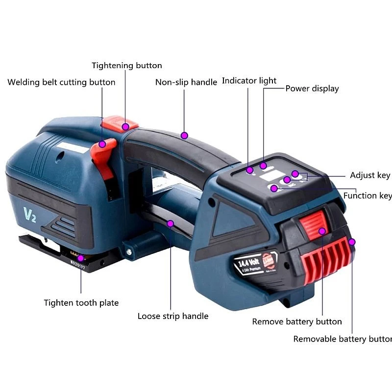 Aparat electric de legat banda pp/pet, latime 12-16.5 mm, portabil, cu acumulator MultiMark GlobalProd