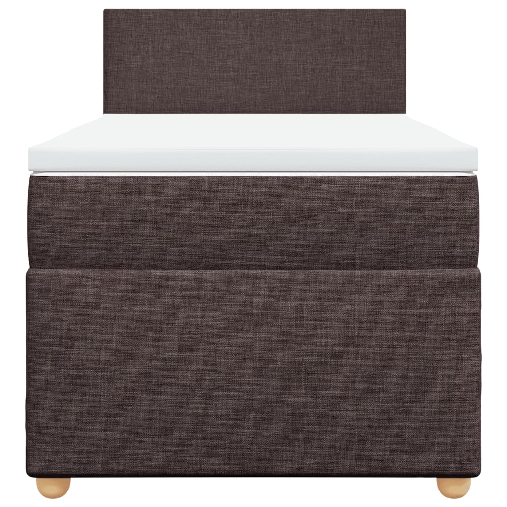 Pat box spring cu saltea, maro închis, 80x200 cm, textil GartenMobel Dekor