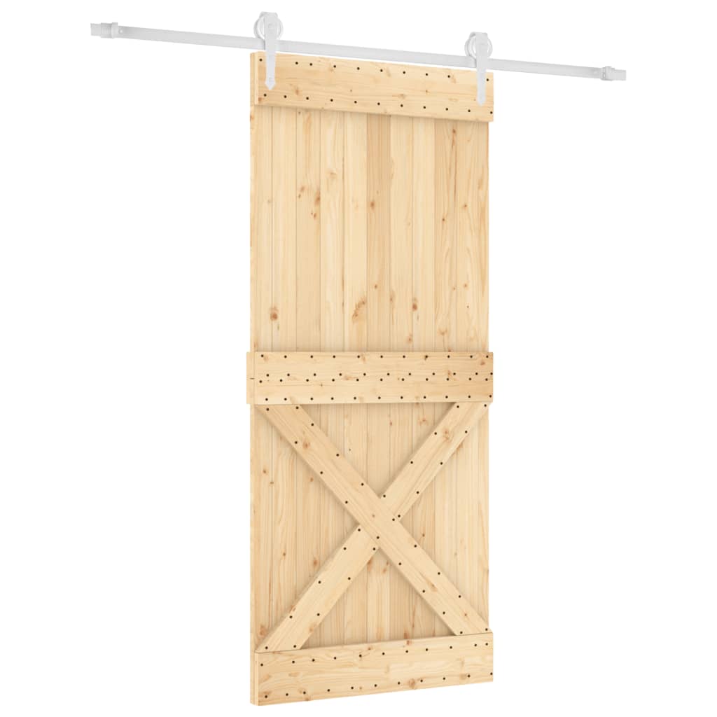 Ușă glisantă cu set feronerie, 90x210 cm, lemn masiv de pin GartenMobel Dekor