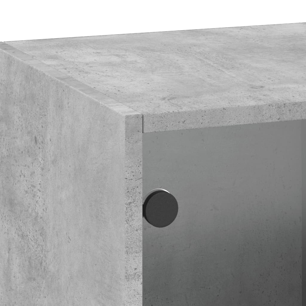 Dulap de perete cu uși din sticlă, gri beton, 35x37x100 cm GartenMobel Dekor