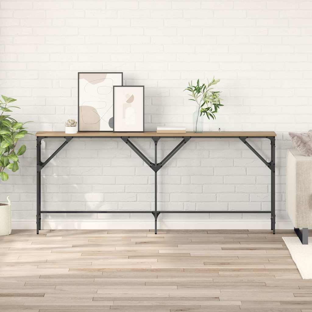 Masă de consolă stejar artizanal 180 x 29 x 75 cm Lemn compozit GartenMobel Dekor