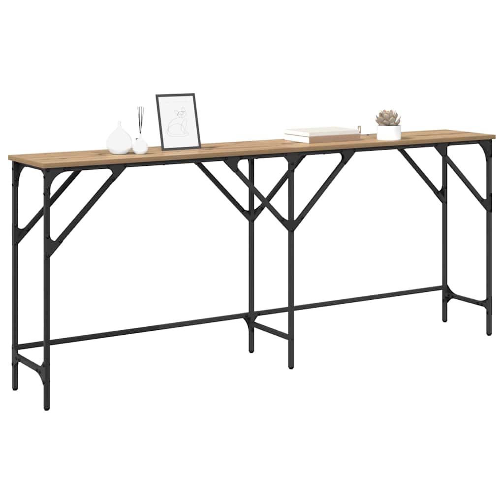 Masă de consolă stejar artizanal 180 x 29 x 75 cm Lemn compozit GartenMobel Dekor