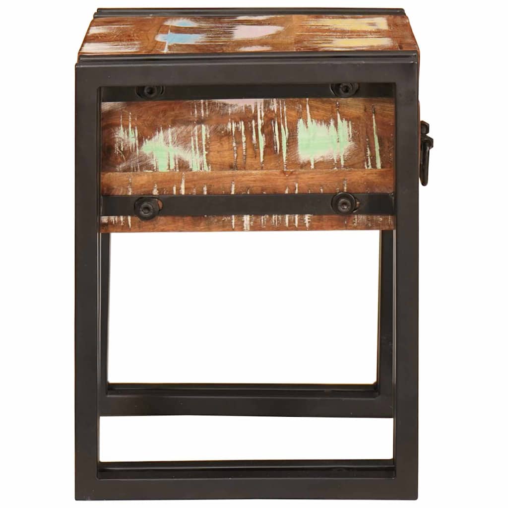 Măsuță laterală 30 x 30 x 40 cm Lemn reciclat solid și metal GartenMobel Dekor
