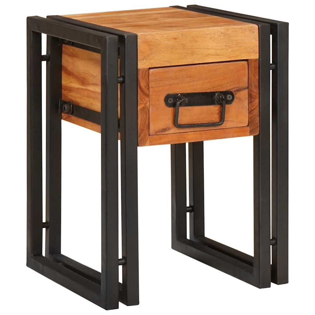Măsuță laterală 30 x 30 x 40 cm Lemn solid de acacia și metal GartenMobel Dekor