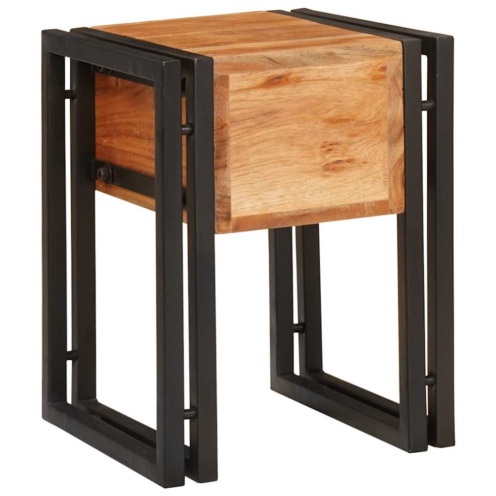 Măsuță laterală 30 x 30 x 40 cm Lemn solid de acacia și metal GartenMobel Dekor