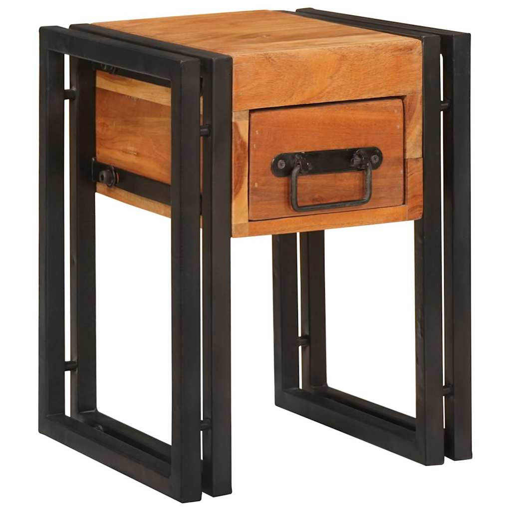 Măsuță laterală 30 x 30 x 40 cm Lemn solid de acacia și metal GartenMobel Dekor
