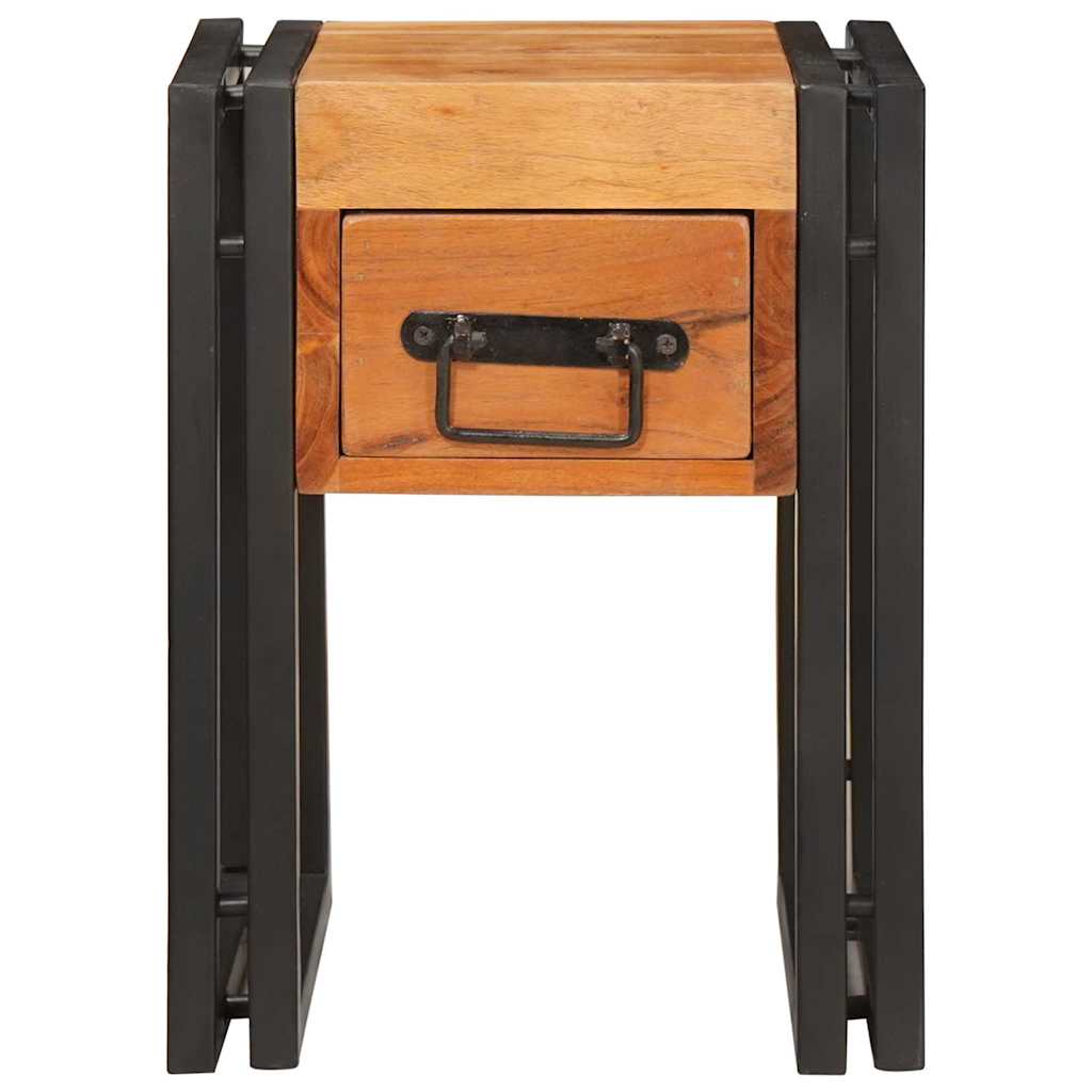 Măsuță laterală 30 x 30 x 40 cm Lemn solid de acacia și metal GartenMobel Dekor
