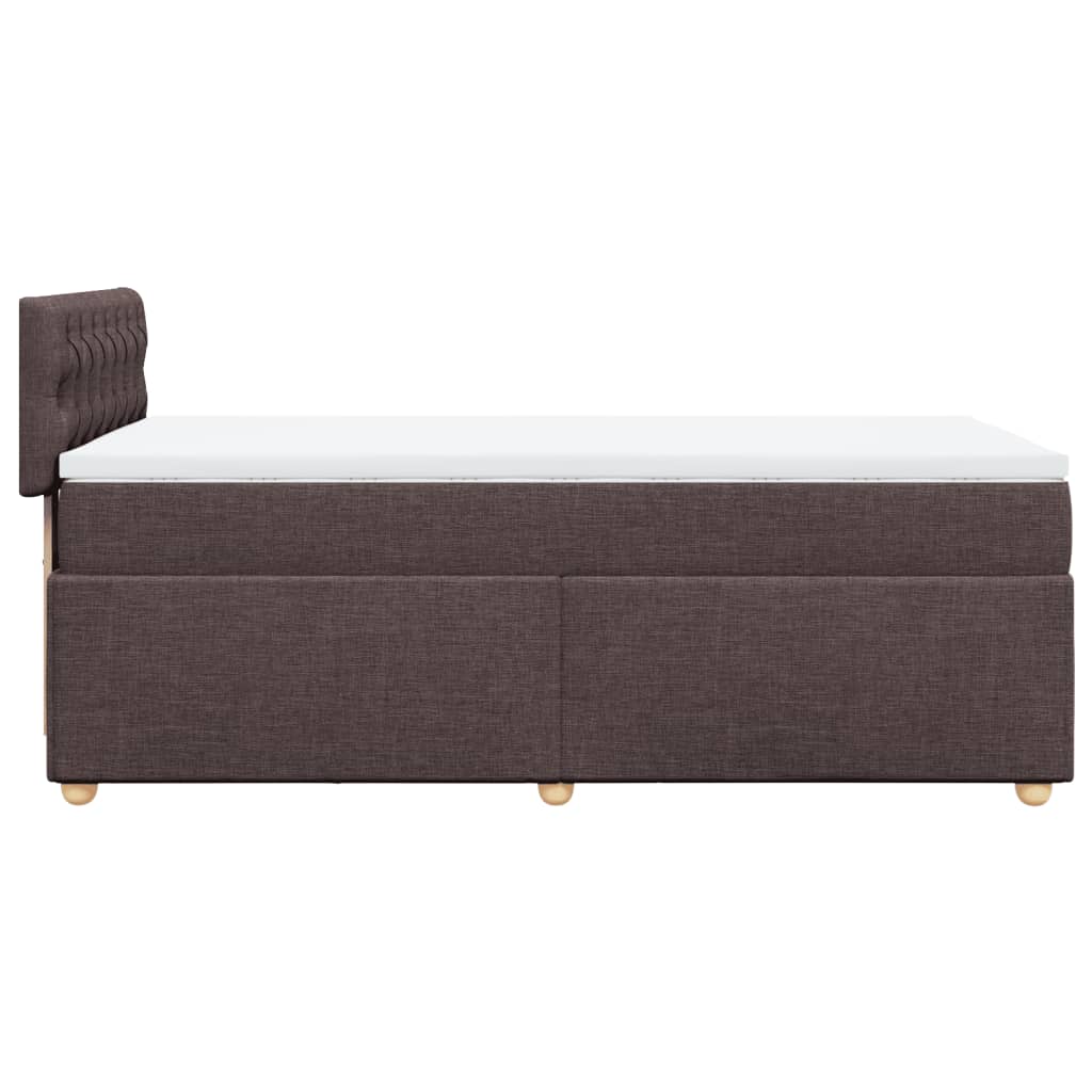 Pat box spring cu saltea, maro închis, 80x200 cm, textil GartenMobel Dekor