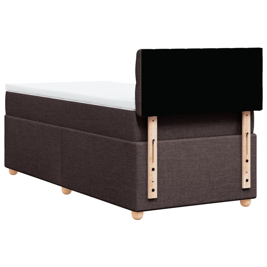 Pat box spring cu saltea, maro închis, 80x200 cm, textil GartenMobel Dekor