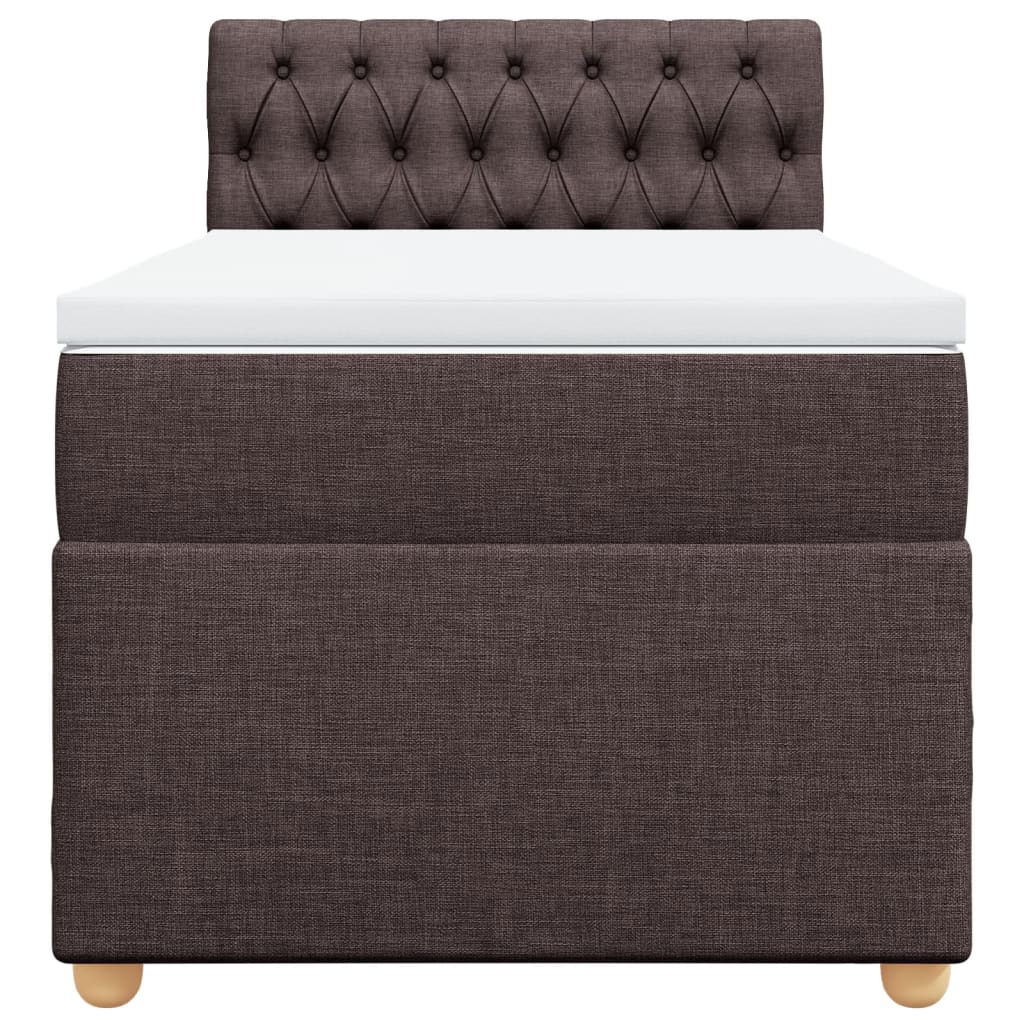 Pat box spring cu saltea, maro închis, 80x200 cm, textil GartenMobel Dekor