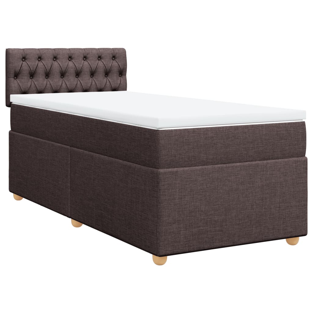 Pat box spring cu saltea, maro închis, 80x200 cm, textil GartenMobel Dekor