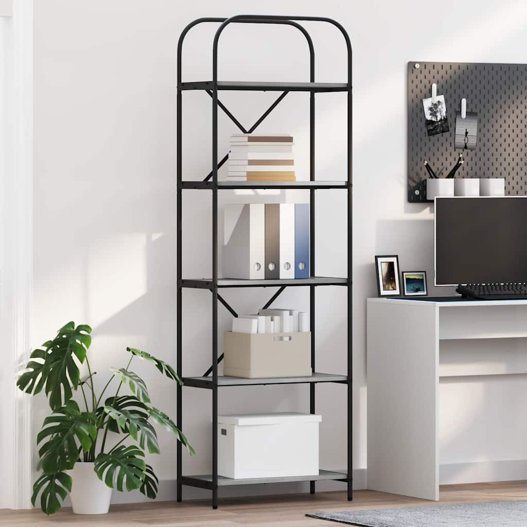 Raft pentru cărți sonoma gri 60 x 30 x 183 cm Lemn compozit GartenMobel Dekor