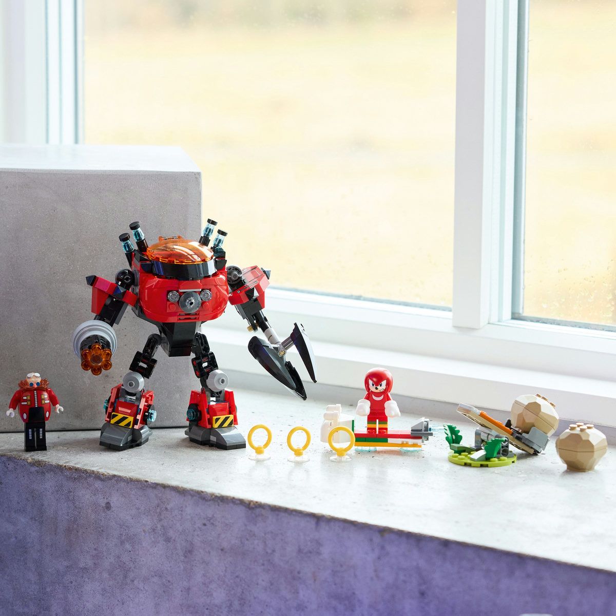 LEGO SONIC KNUCKLES VS DR EGGMAN SI ROBOTUL EGG CRUSHER 77005 SuperHeroes ToysZone