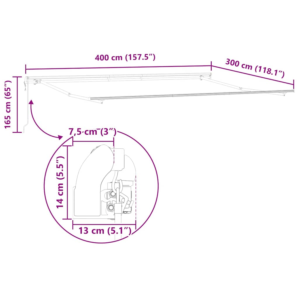 Cortina Retractabilă Dungi Portocalie și maro 400 × 300 cm țesătură GartenMobel Dekor
