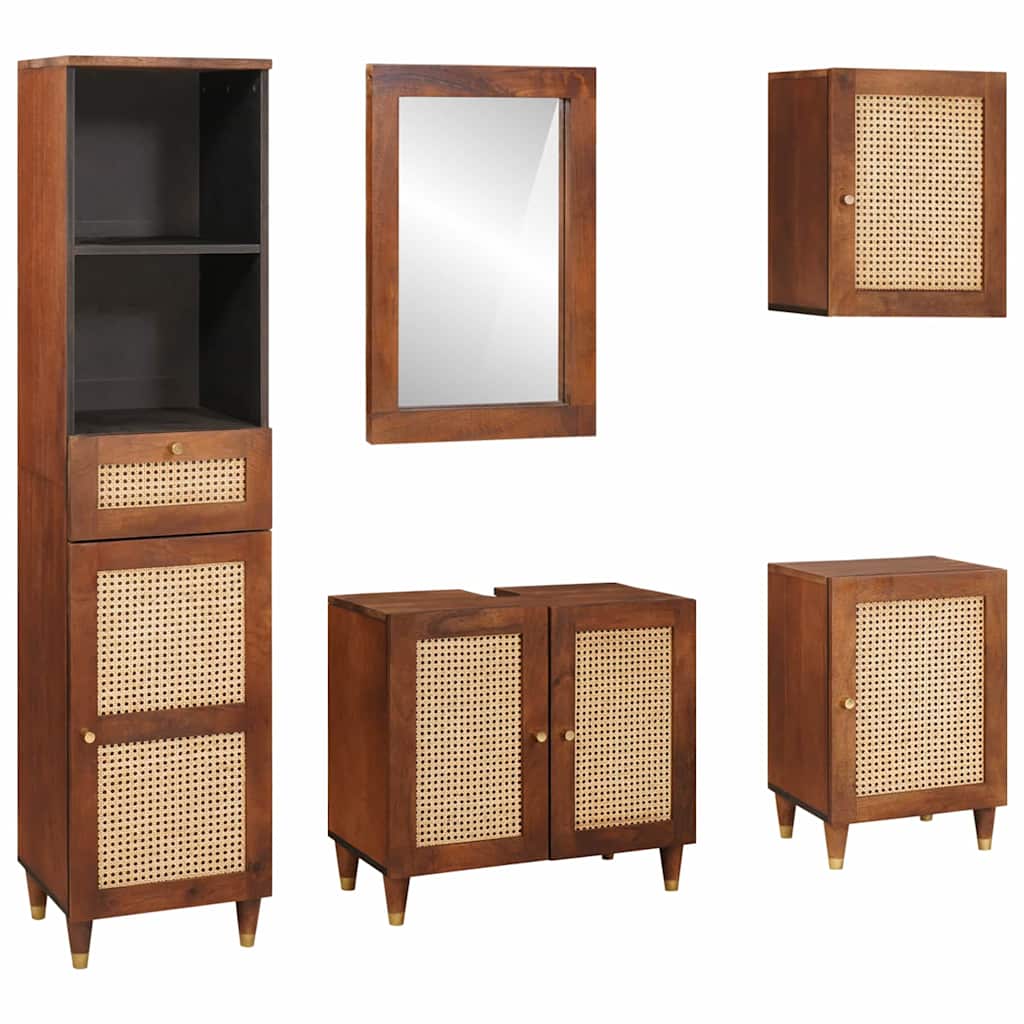 Mobilier pentru baie cu sertar Pe perete 5 pcs 38 x 33 x 160 cm GartenMobel Dekor