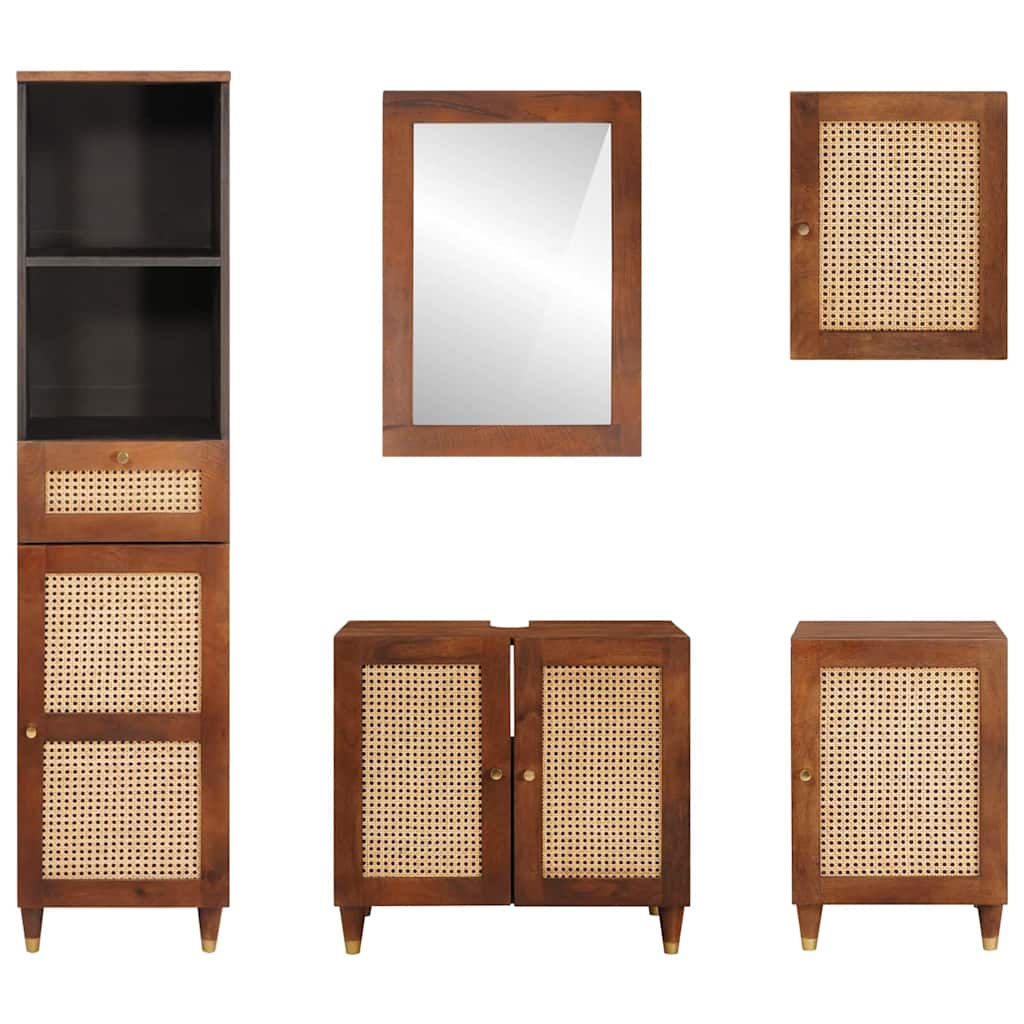 Mobilier pentru baie cu sertar Pe perete 5 pcs 38 x 33 x 160 cm GartenMobel Dekor