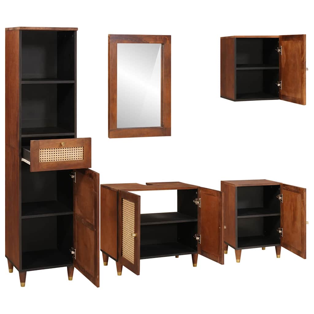 Mobilier pentru baie cu sertar Pe perete 5 pcs 38 x 33 x 160 cm GartenMobel Dekor