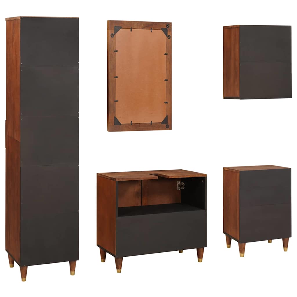Mobilier pentru baie cu sertar Pe perete 5 pcs 38 x 33 x 160 cm GartenMobel Dekor