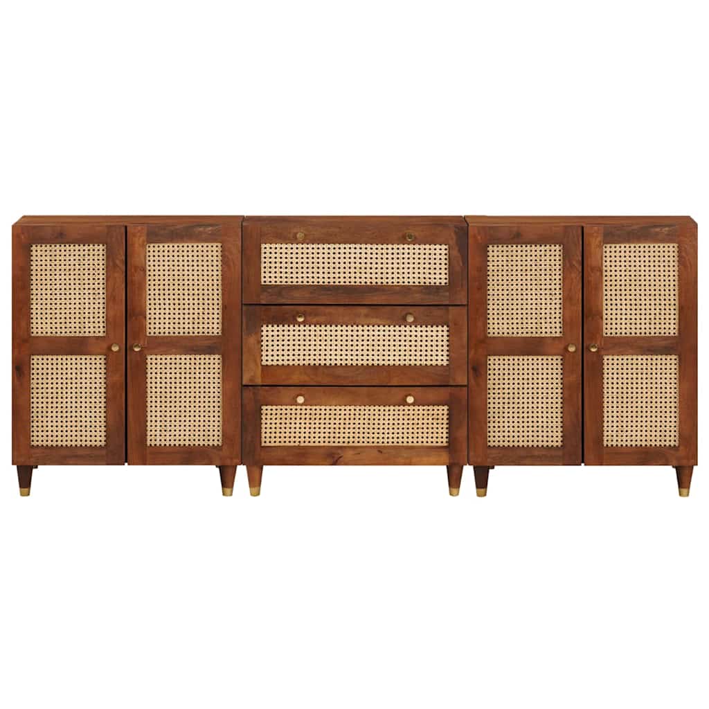 Set de bufet 3 pcs Maro 180 x 33 x 75 cm Lemn masiv de mango GartenMobel Dekor