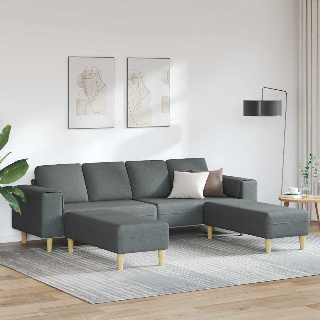 Set de canapea 3 pcs Gri închis țesătură GartenMobel Dekor