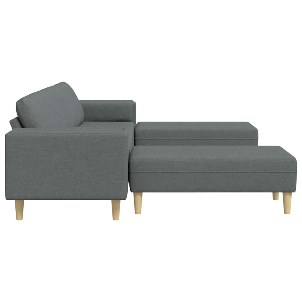 Set de canapea 3 pcs Gri închis țesătură GartenMobel Dekor