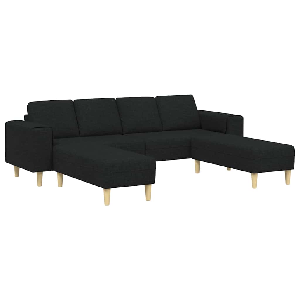 Set de canapea 3 pcs Negru țesătură GartenMobel Dekor