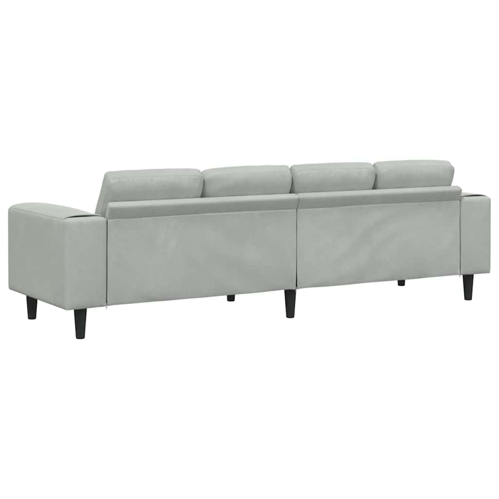 Set de canapea Gri deschis Catifea GartenMobel Dekor