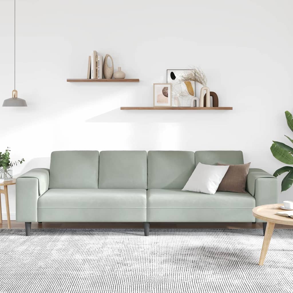 Set de canapea Gri deschis Catifea GartenMobel Dekor