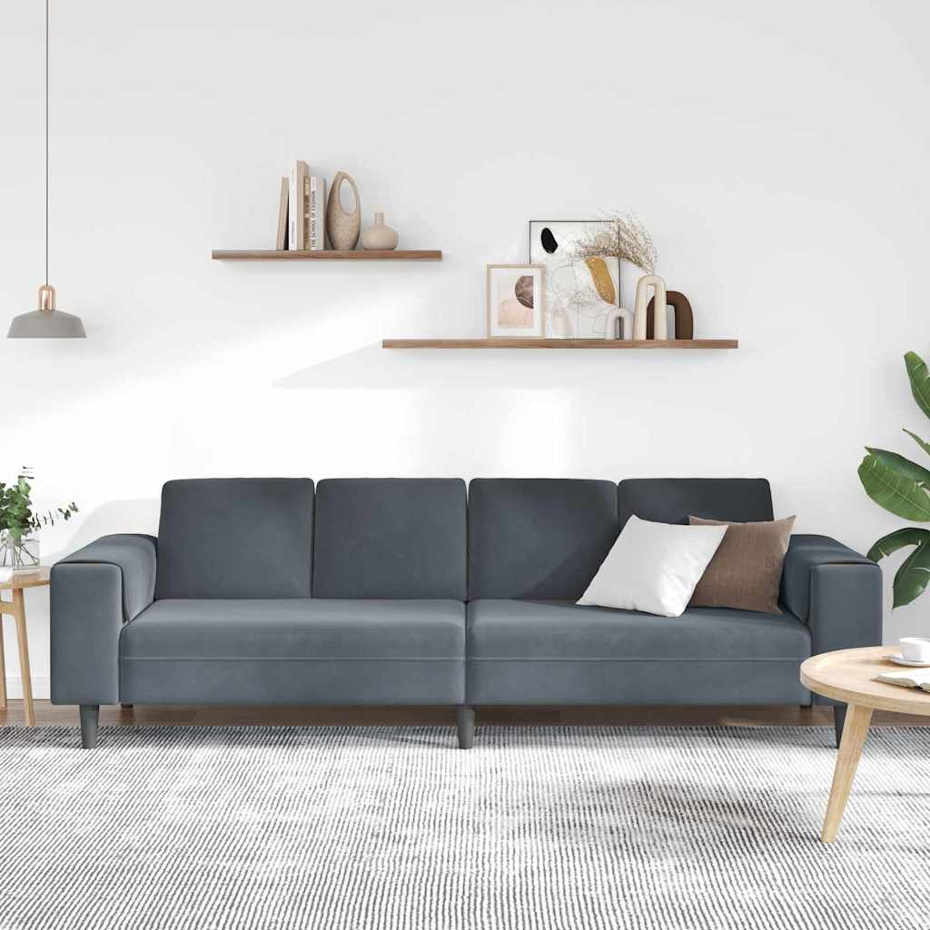 Set de canapea Gri închis Catifea GartenMobel Dekor
