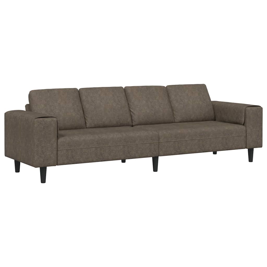 Set de canapea Gri închis Piele ecologică de suede GartenMobel Dekor