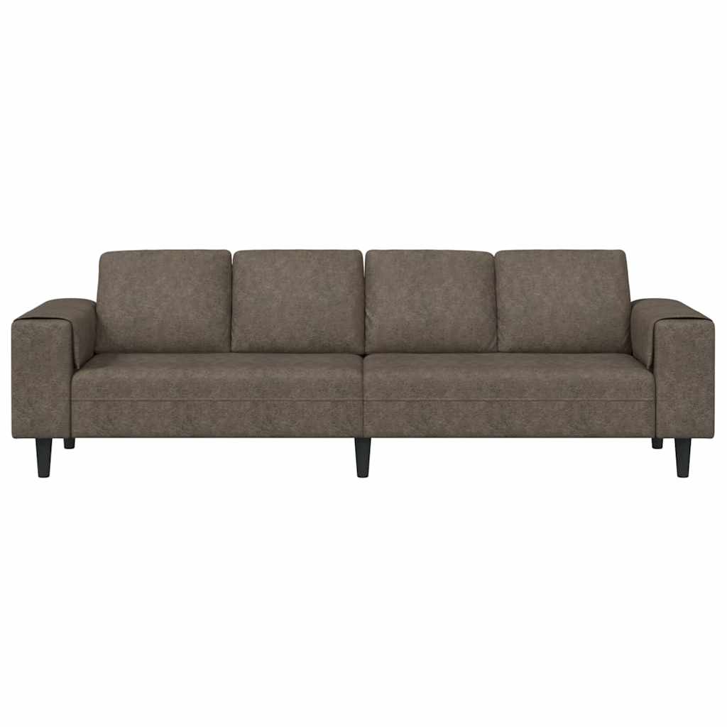 Set de canapea Gri închis Piele ecologică de suede GartenMobel Dekor