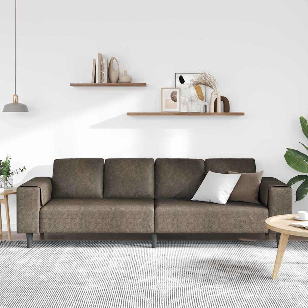 Set de canapea Gri închis Piele ecologică de suede GartenMobel Dekor