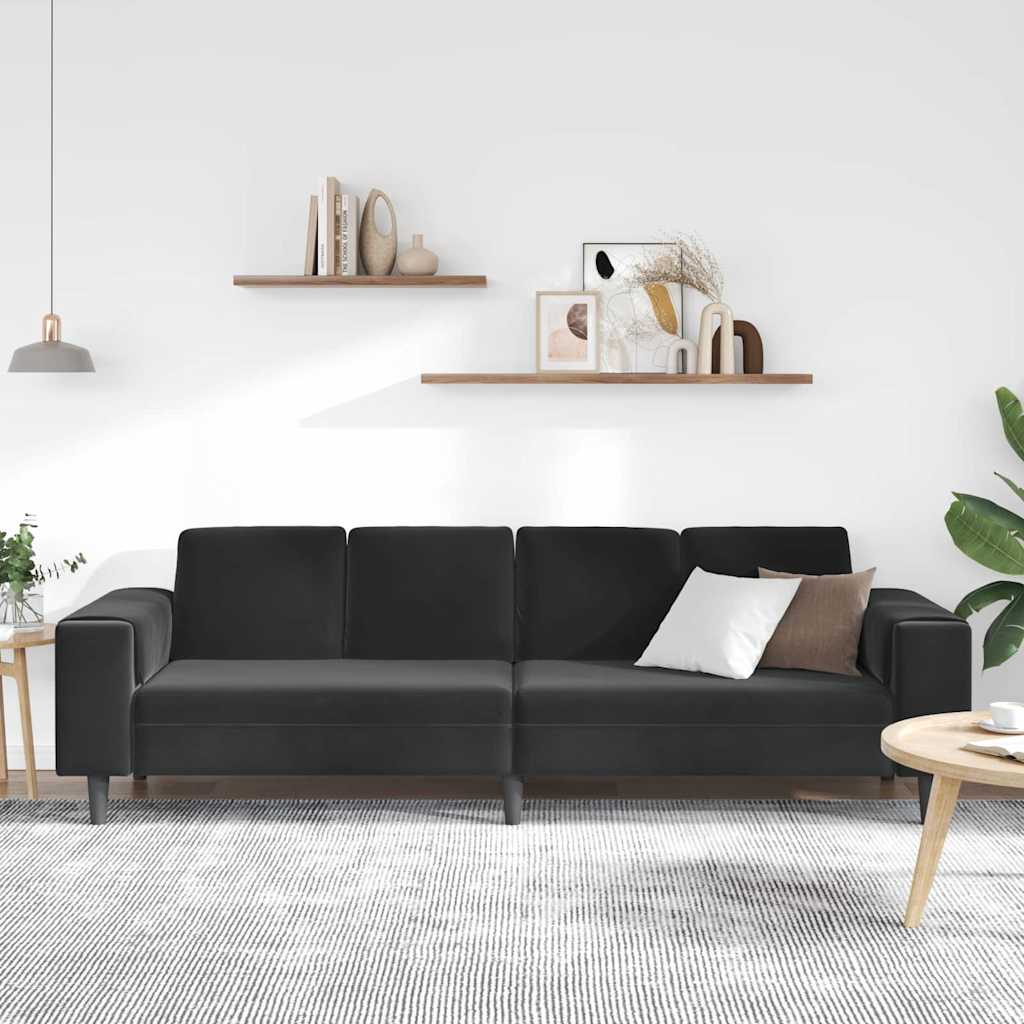 Set de canapea Negru Catifea GartenMobel Dekor