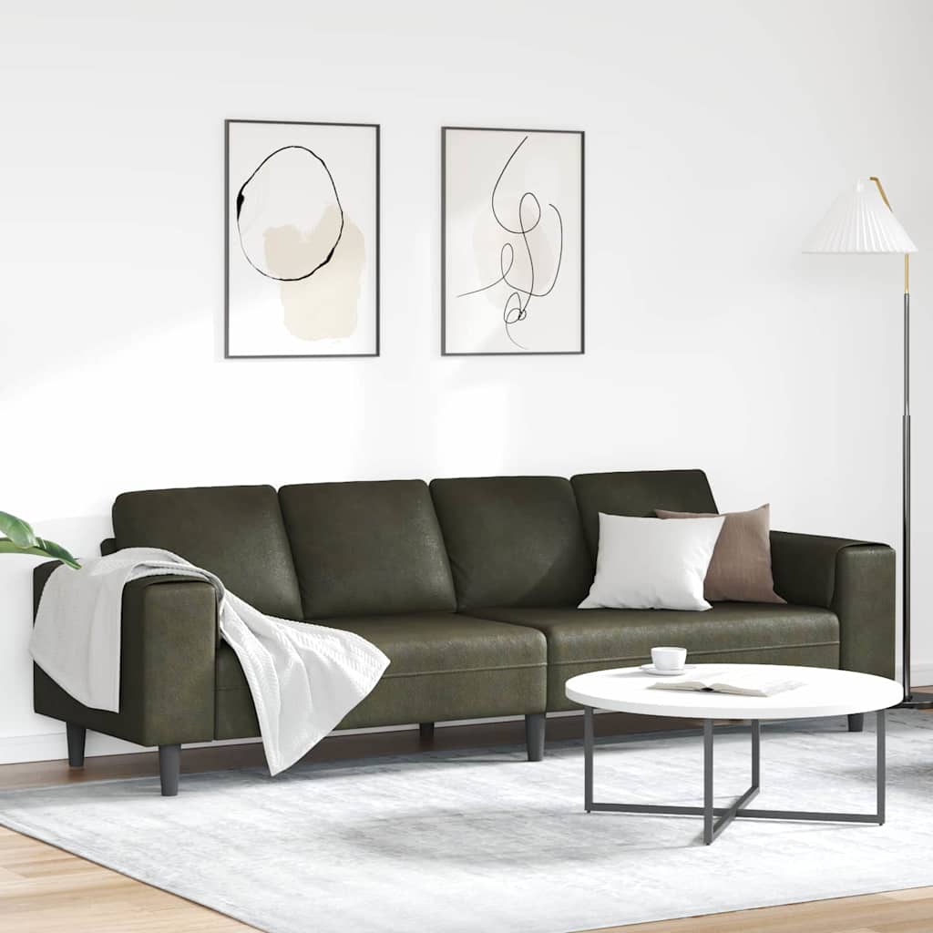 Set de canapea Verde militar Piele ecologică de suede GartenMobel Dekor