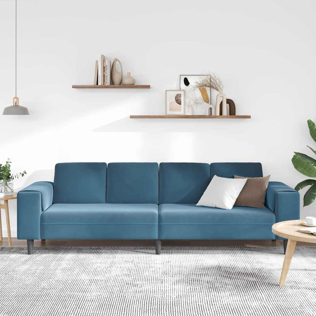 Set de canapea albastru Catifea GartenMobel Dekor