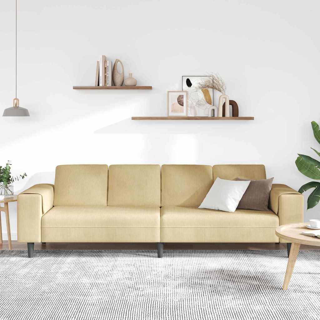 Sofa din material textil Gri Verde 208 cm Țesătură de catifea GartenMobel Dekor