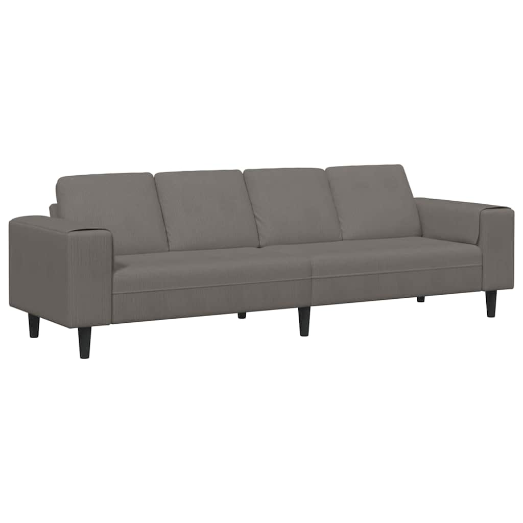 Sofa din material textil Gri deschis 208 cm Țesătură de catifea GartenMobel Dekor