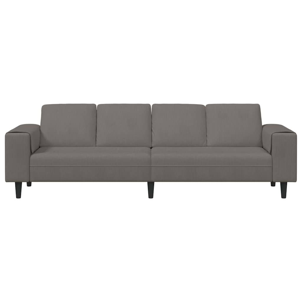 Sofa din material textil Gri deschis 208 cm Țesătură de catifea GartenMobel Dekor