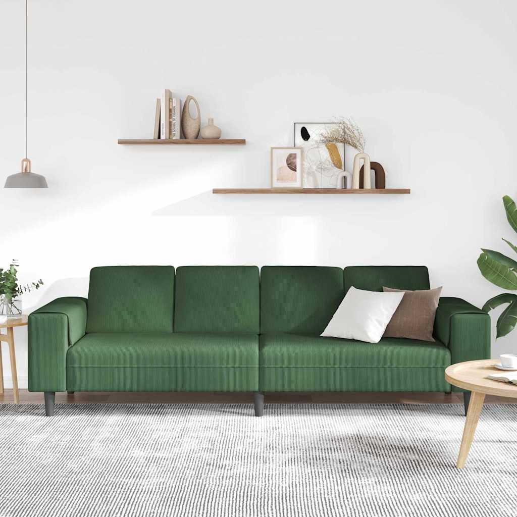 Sofa din material textil Verde închis 208 cm Țesătură de catifea GartenMobel Dekor