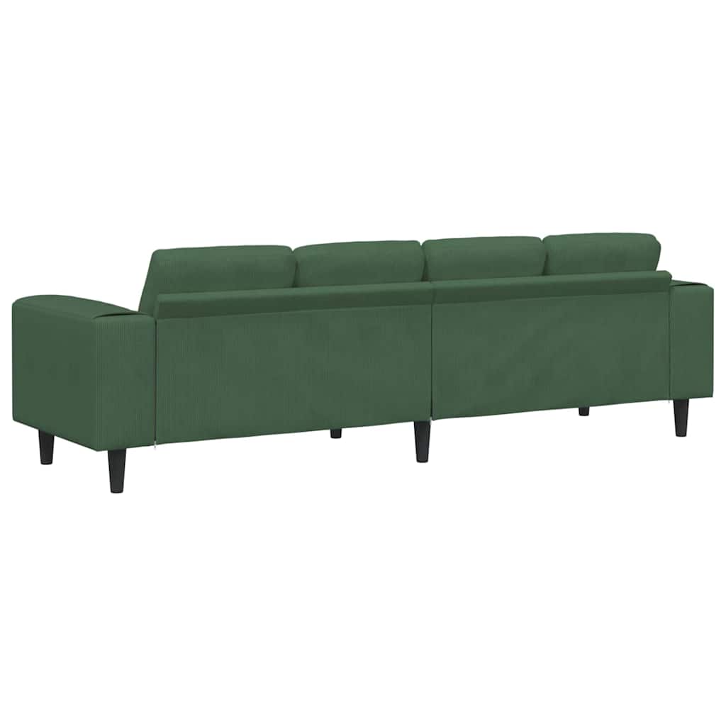 Sofa din material textil Verde închis 208 cm Țesătură de catifea GartenMobel Dekor
