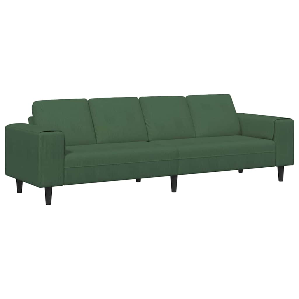 Sofa din material textil Verde închis 208 cm Țesătură de catifea GartenMobel Dekor
