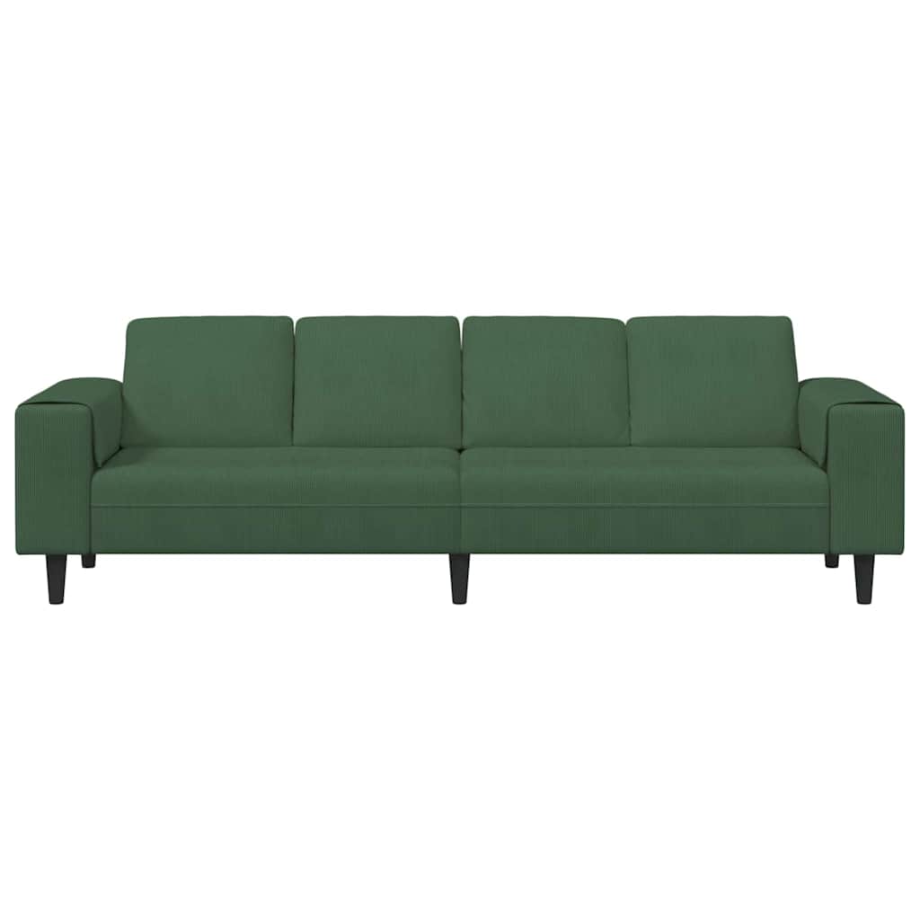 Sofa din material textil Verde închis 208 cm Țesătură de catifea GartenMobel Dekor