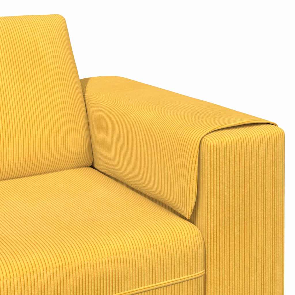 Sofa din material textil cu pernă Galben Deschis Țesătură de catifea GartenMobel Dekor