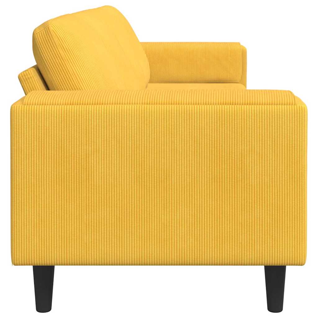 Sofa din material textil cu pernă Galben Deschis Țesătură de catifea GartenMobel Dekor