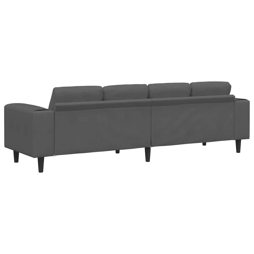 Sofa din material textil cu pernă Gri închis Țesătură de catifea GartenMobel Dekor
