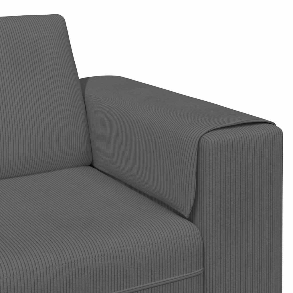 Sofa din material textil cu pernă Gri închis Țesătură de catifea GartenMobel Dekor