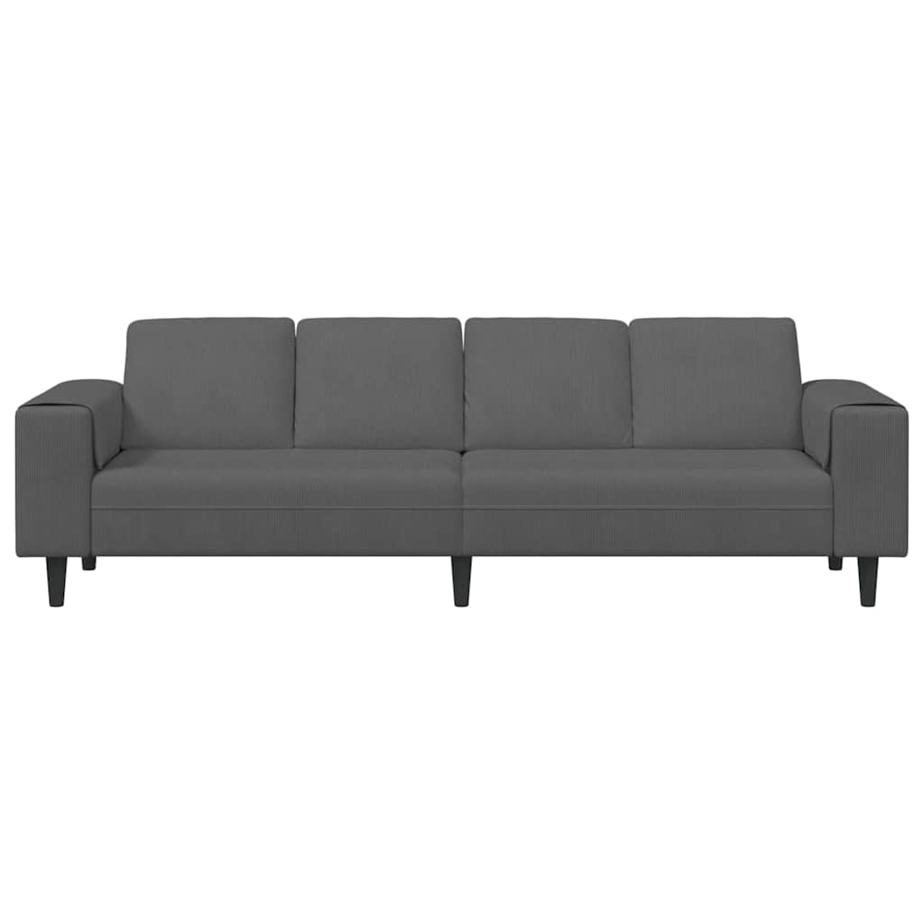 Sofa din material textil cu pernă Gri închis Țesătură de catifea GartenMobel Dekor