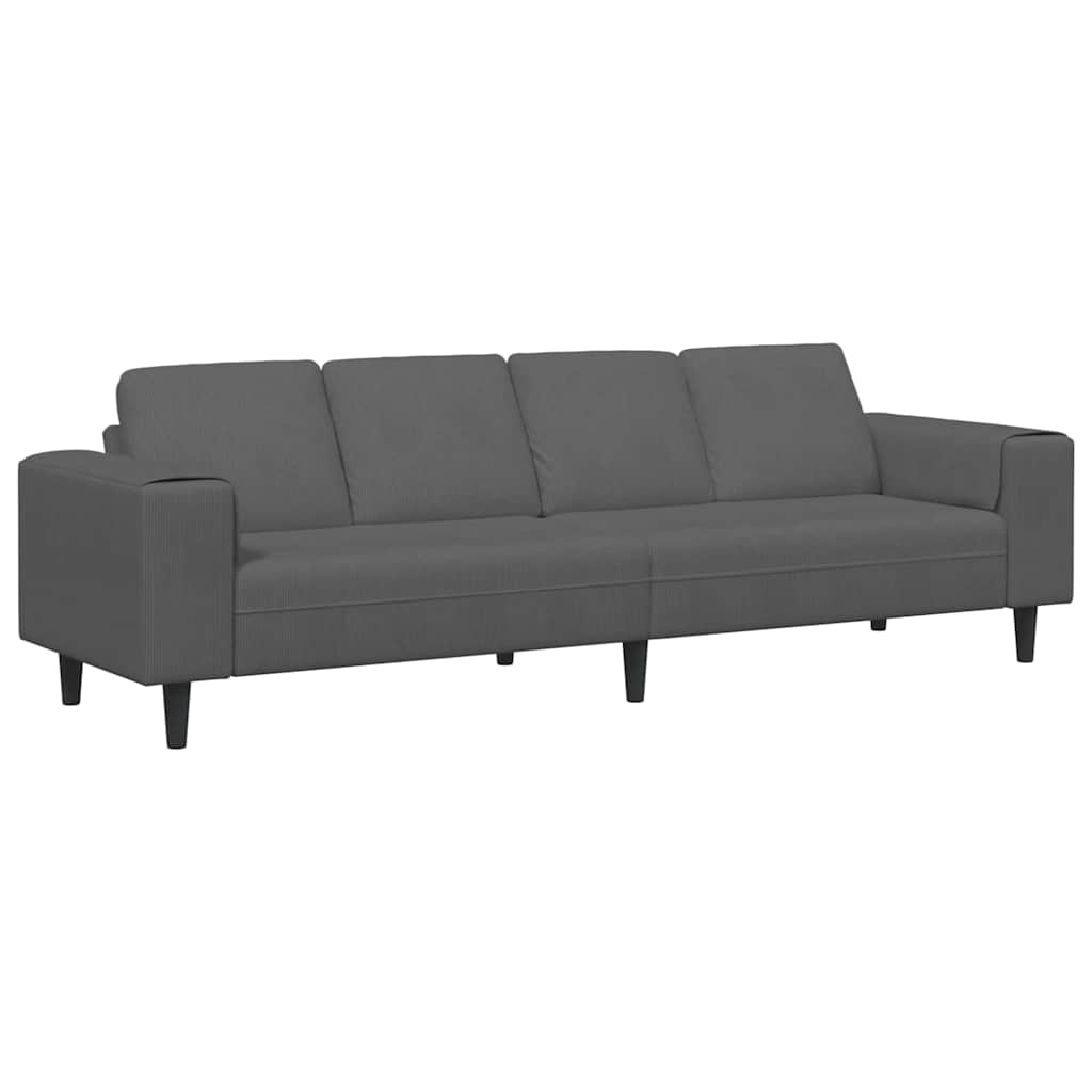 Sofa din material textil cu pernă Gri închis Țesătură de catifea GartenMobel Dekor